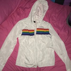 rainbow zip up sweater